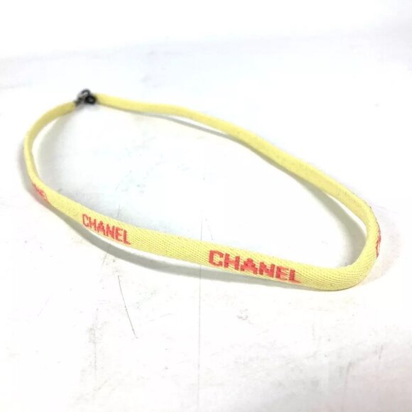 CHANEL Eyewear Sunglasses Glasses 00T glass cord glasses strap Canvas yellow - Picture 2 of 9